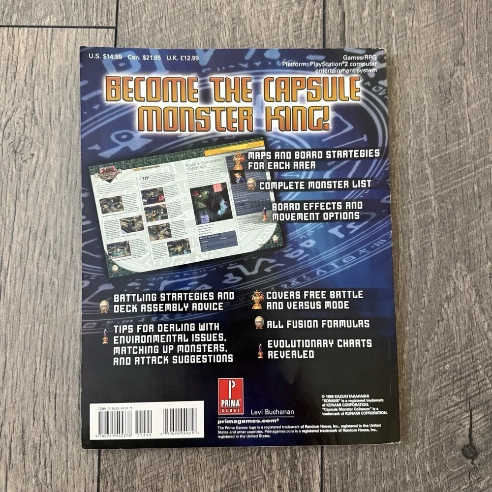 Yu-Gi-Oh! Capsule Monster Coliseum Prima Official Strategy Guide PS2 Konami Book